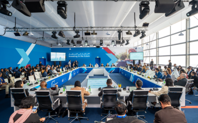 Executive roundtable at World Investment Forum 2026 in Doha, bringing together international delegates to discuss investment promotion and economic development.