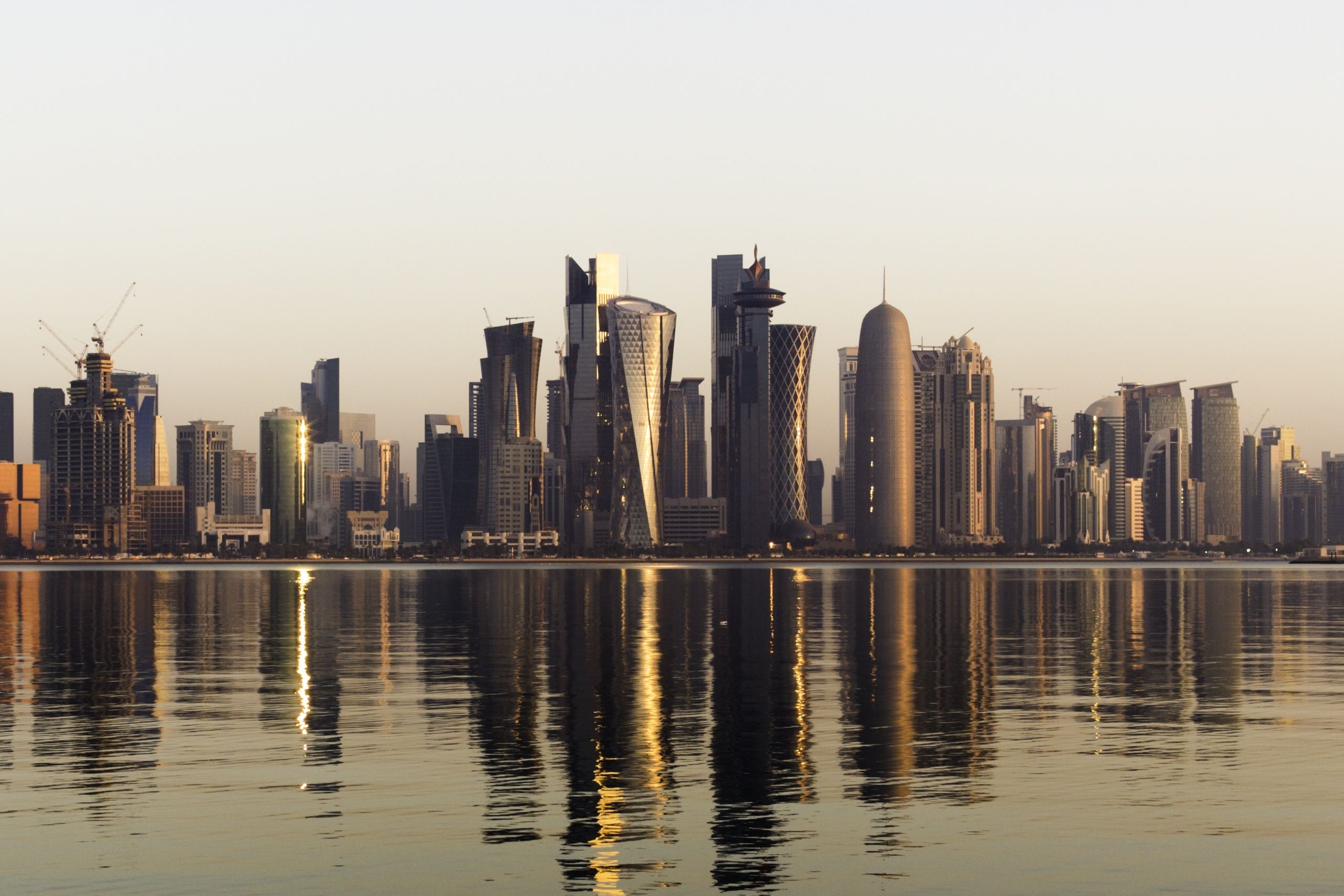 Doha City skyline at sunrise
