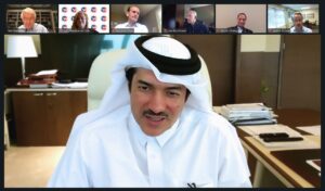HE Ahmad Al-Sayed Minister of State and Chairman of QFZA participates in a webinar organized by the U.S. Chamber of Commerce