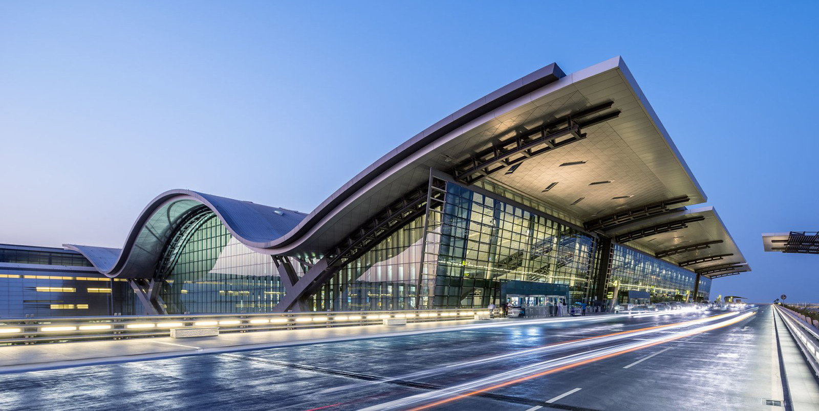 Outside of terminal at Hamad International Airport
